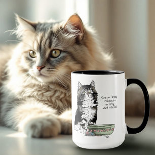Oberoende Grå Tabby Blå Söt Rolig Katt Mugg