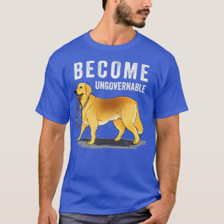 Oberoende Hund Holding Own Leash blir inte regn T Shirt