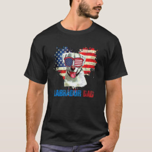 Oberoende Hund Labrador Retriever Pappa USA Flagga T Shirt