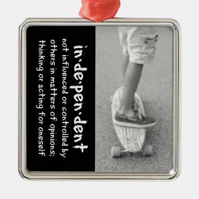 Oberoende i Longboard Julgransprydnad Metall (Framsidan)