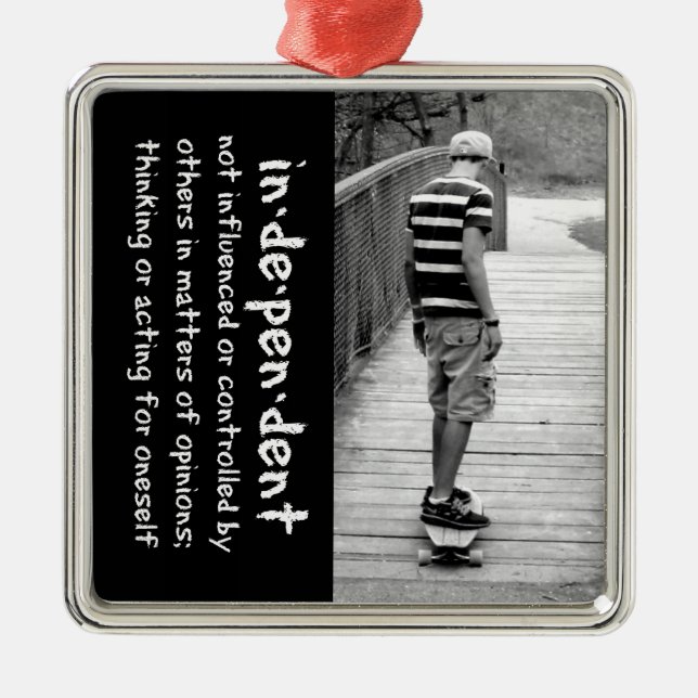 Oberoende i Longboard Julgransprydnad Metall (Framsidan)