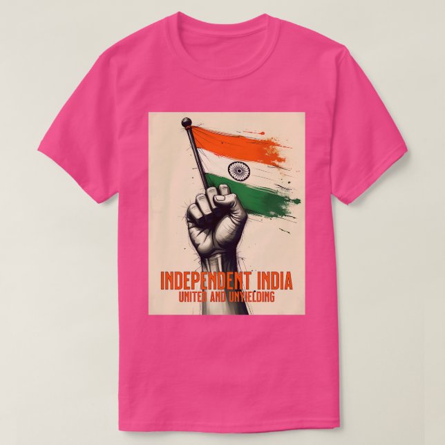 Oberoende India United och Unyielding T Shirt (Design framsida)
