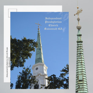 Oberoende presbyterianska kyrkans torn Savannah Vykort