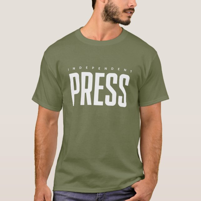 Oberoende Press Grönt Badge T Shirt (Framsida)