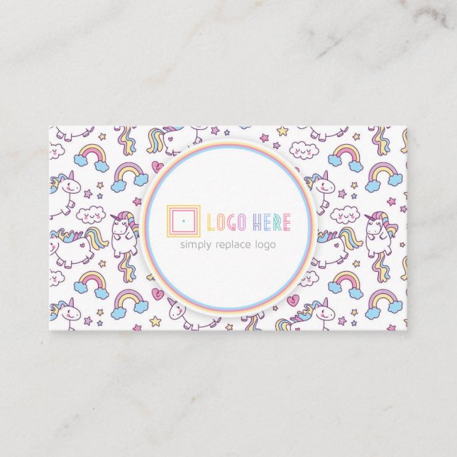 Oberoende Unicorn för modeåterförsäljarevisitkort Visitkort (Framsida)