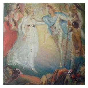 Oberon och Titania från 'Midsummernatts dröm Kakelplatta