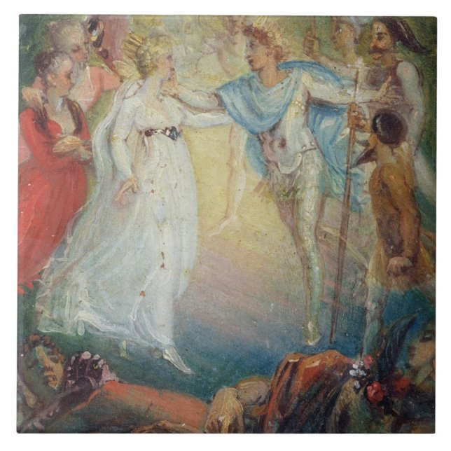 Oberon och Titania från 'Midsummernatts dröm Kakelplatta (Framsidan)