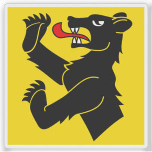 Obersimmental District flagga, Schweiz Klistermärken