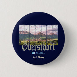 Oberstdorf Allgäu Vintage Bavaria Tyskland Souveni Knapp