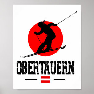 Obertauern Austria Ski Resort Alpernas Austria Ski Poster
