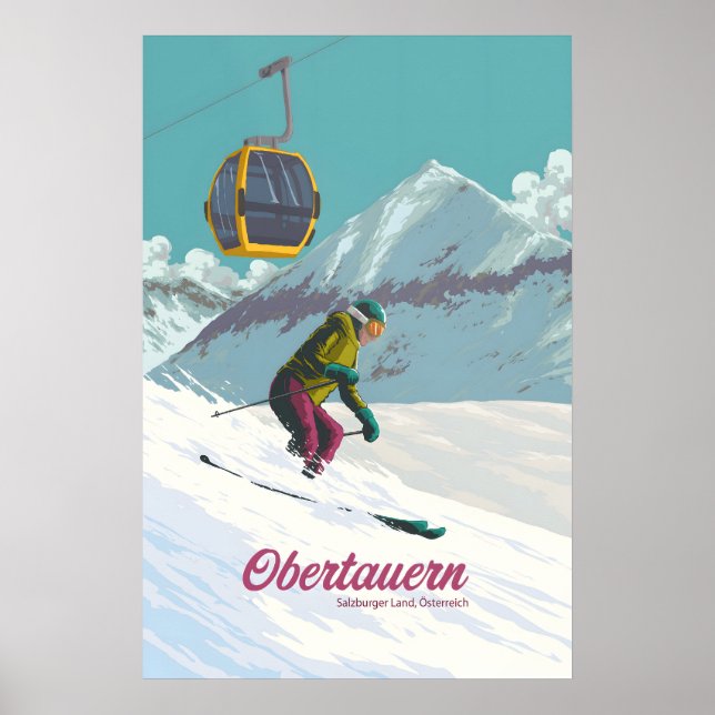 Obertauern Österrike Skidort Resa Affisch (Framsidan)