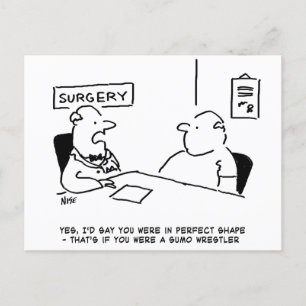 Obese vid vykortet Doktor Vykort