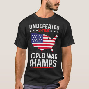 Obesegrad 2-gångs Världskrig Champs 4:e juli T Shirt