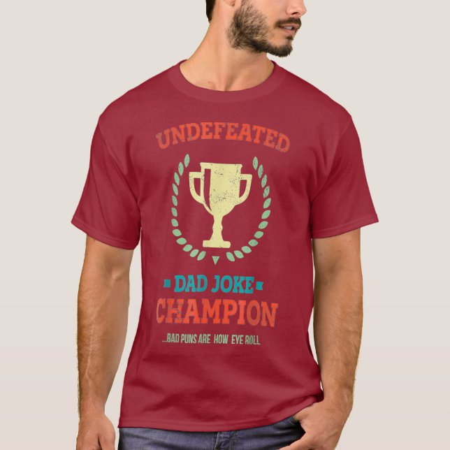 Obesegrad Pappa Joke Champion Funny Bad Puns Day T Shirt (Framsida)