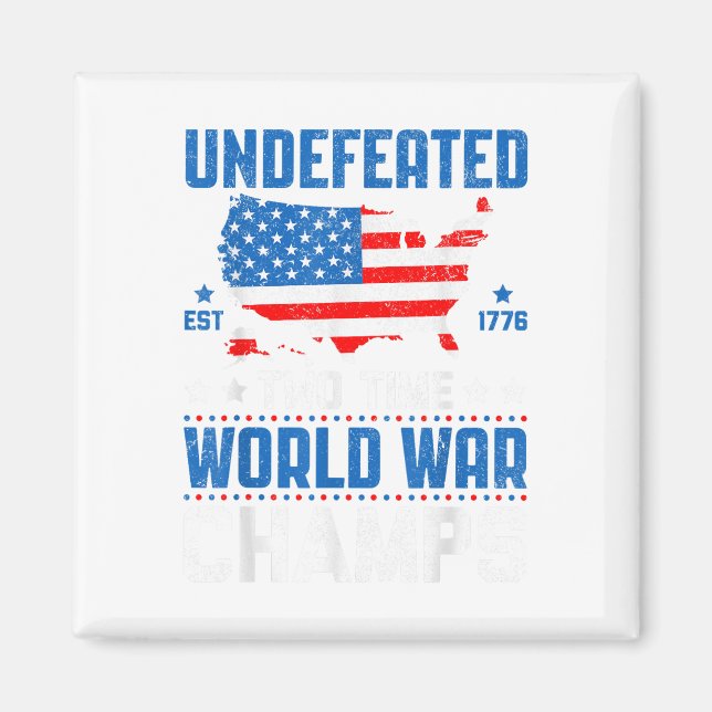 Obesegrad två gånger Världskriget Champs Patriotic Magnet (Framsidan)