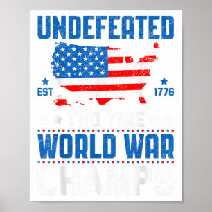 Obesegrad två gånger Världskriget Champs Patriotic Poster