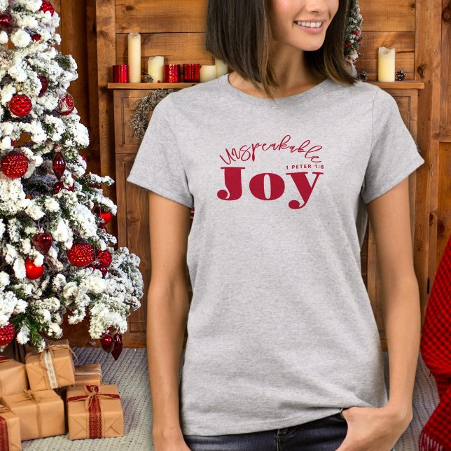 Obeskrivbar Joy Typography Christian Modern Red T Shirt (Skapare uppladdad)