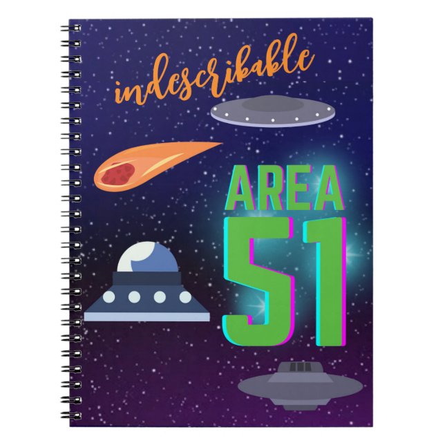 obeskrivligt område51 anteckningsbok (Framsidan)