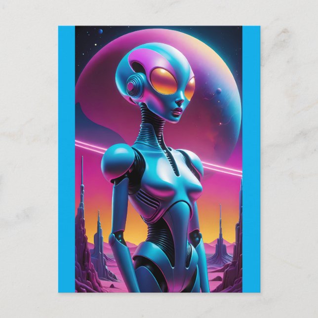 Obestämd Retro Futurism - Ken Gage Art Vykort (Framsida)