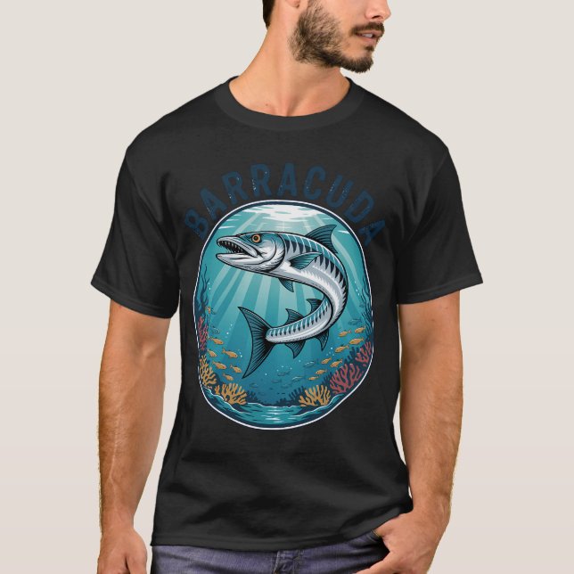 Obestoppbar Barracuda – Coral Hunter T Shirt (Framsida)