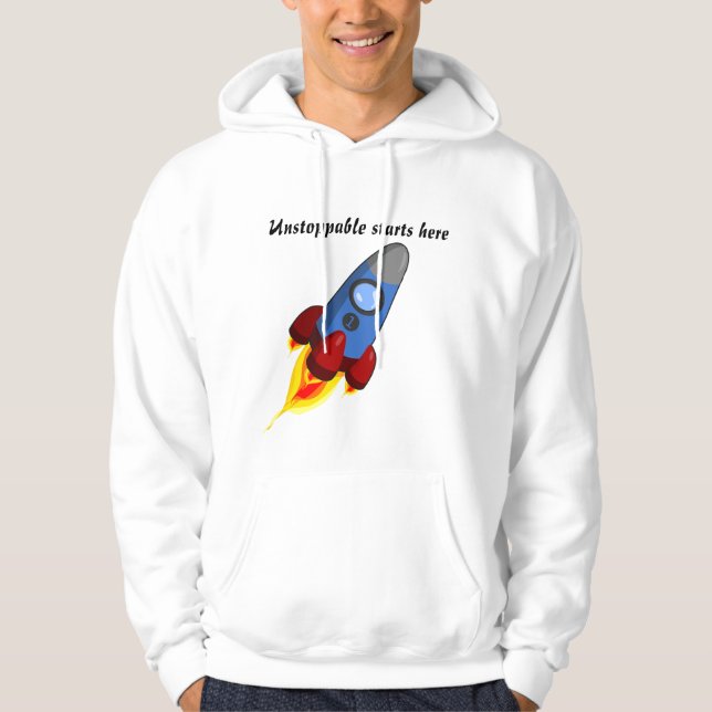 Obestoppbar börjar här hoodie (Framsida)