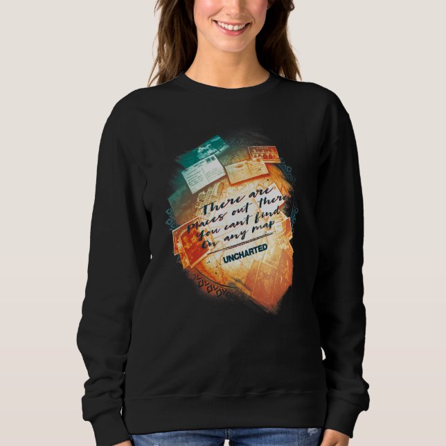 Obestruket Karta Collage T Shirt (Framsida)