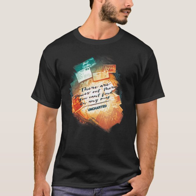Obestruket Karta Collage T Shirt (Framsida)
