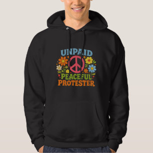Obetald Fredlig Demonstrant Retro Fredsaktivism Hoodie