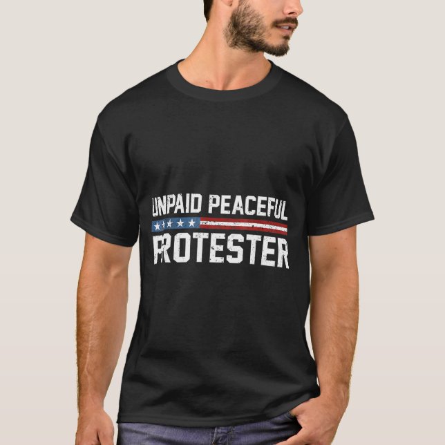 Obetald Fredlig Demonstrant T Shirt (Framsida)