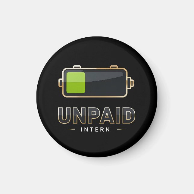 Obetald praktikbatteri 1% – Rolig arbetsutbrändhet Magnet (Framsidan)