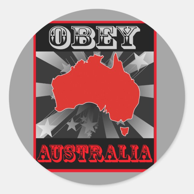 Obey Australien Runt Klistermärke (Framsida)