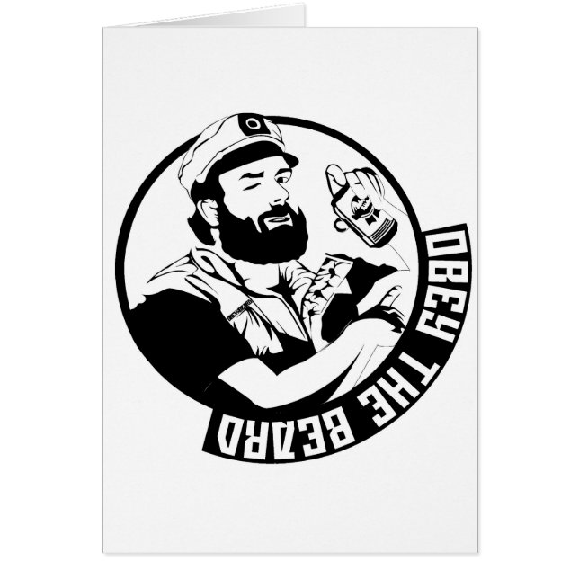 Obey Beard Hälsningskort (Framsidan)