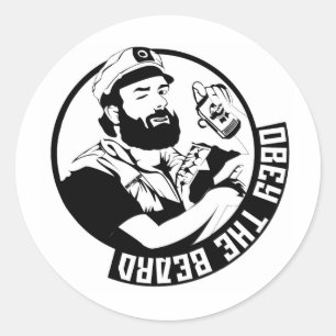 Obey Beard Runt Klistermärke