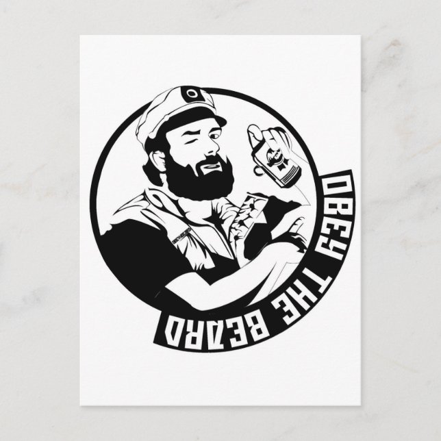 Obey Beard Vykort (Framsida)