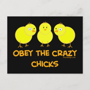 Obey de galna Chickarna Vykort