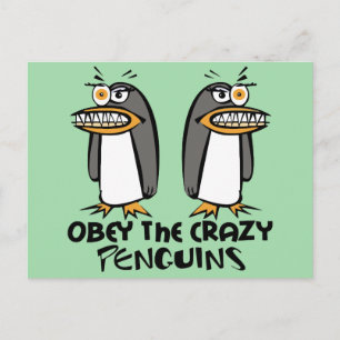 Obey den galna Penguins grafikteknik Vykort