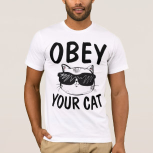 OBEY DIN CAT, Lustigt T-shirts