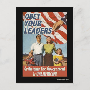 Obey dina ledare Propaganda Vykort