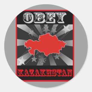 Obey Kazakstan Runt Klistermärke
