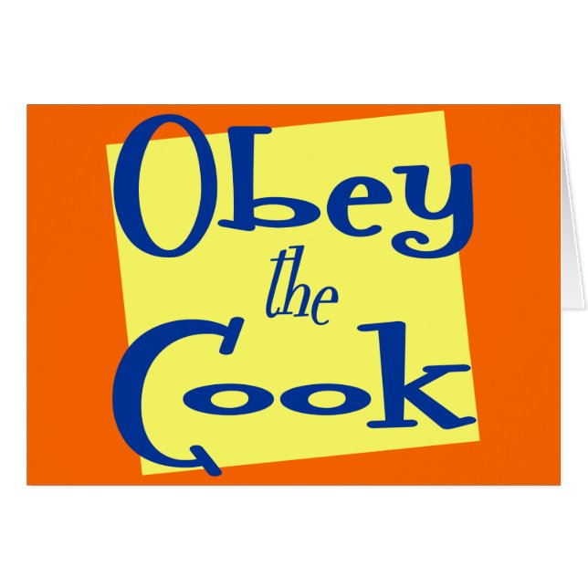 Obey Kökssätet i Cook Hälsningskort (Framsidan Horizontal)