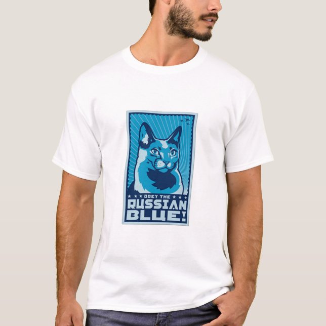 Obey, rysk blå tee shirt (Framsida)