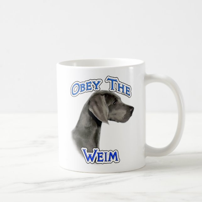 Obey the Weimaraner Kaffemugg (Höger)