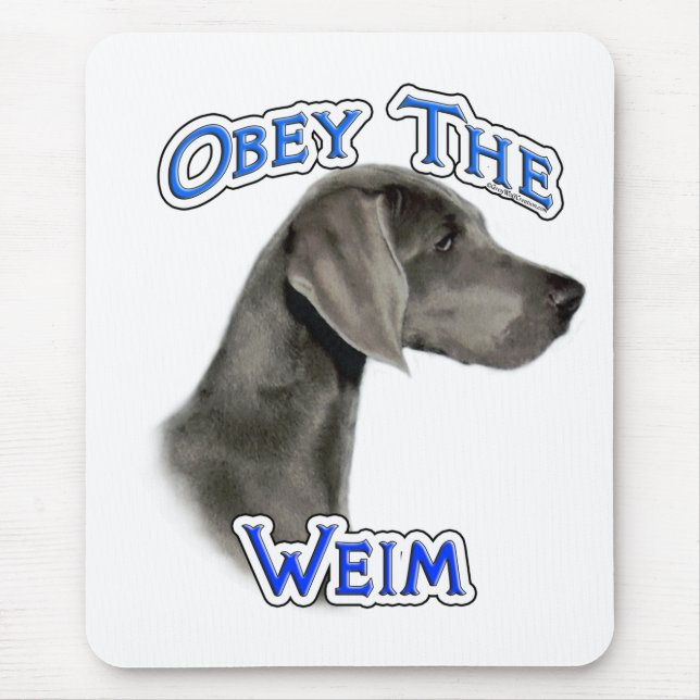 Obey the Weimaraner Musmatta (Framsidan)
