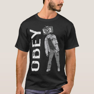 Obey TV Zombie Media Brainwash Television T Shirt