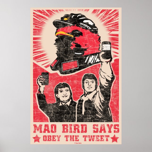 Obey Tweet Twitter Red Mao Bird Poster (Framsidan)