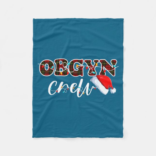 Obgyn Crew Christmas Lights Santa Hat  Fleecefilt (Framsidan)