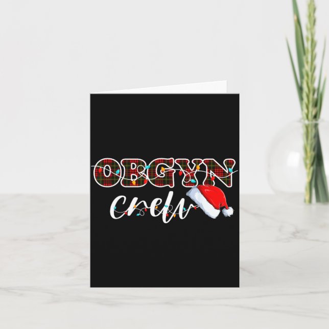 Obgyn Crew Christmas Lights Santa Hat  Kort (Framsida)