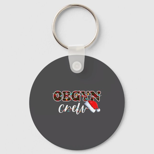 Obgyn Crew Christmas Lights Santa Hat  Nyckelring (Framsida)