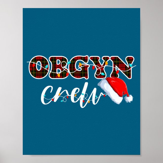 Obgyn Crew Christmas Lights Santa Hat  Poster (Framsidan)