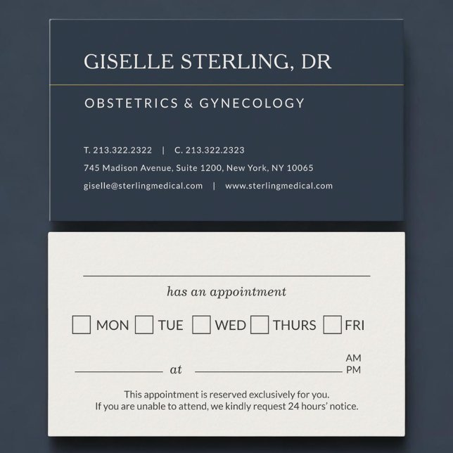 OBGYN Doctor Office Appointment Reminder Tidsbeställning Kort (Skapare uppladdad)